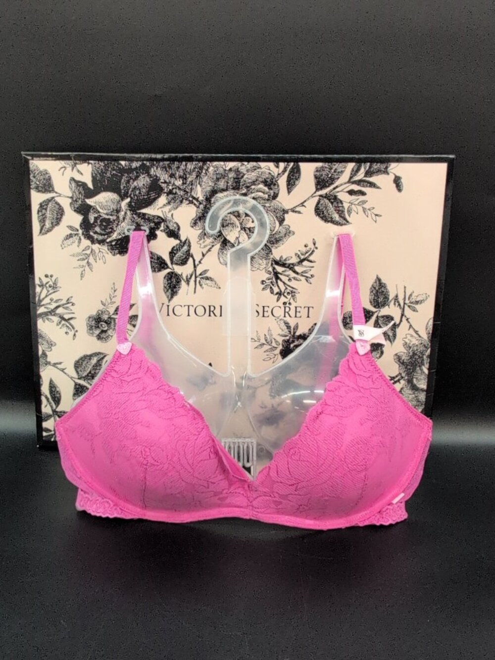Victoria's Secret Very Sexy Rose Lace Push Up Bra 34B Deep Pink